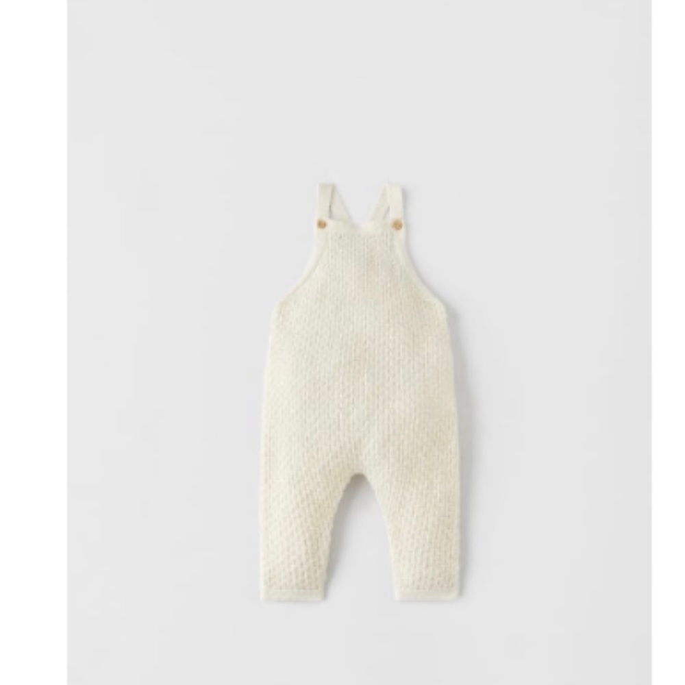 NWT TEXTURED OPENWORK KNIT OVERALLS